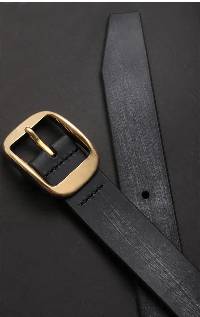 Wanderer Bridle Leather Pin Buckle Biker Belt — detail view 7