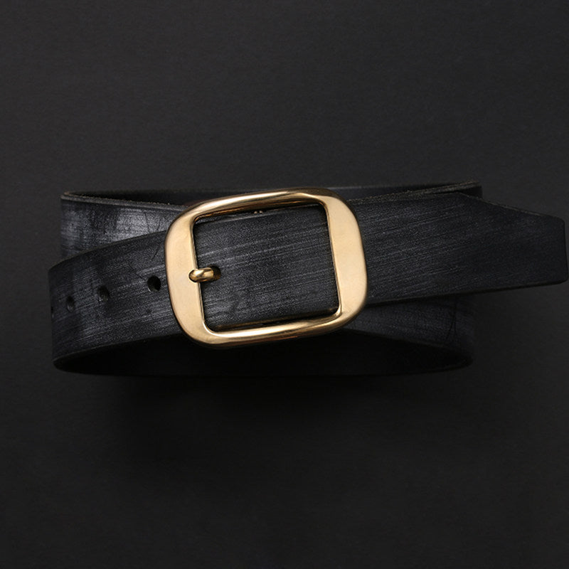 Wanderer Bridle Leather Pin Buckle Biker Belt — detail view 9