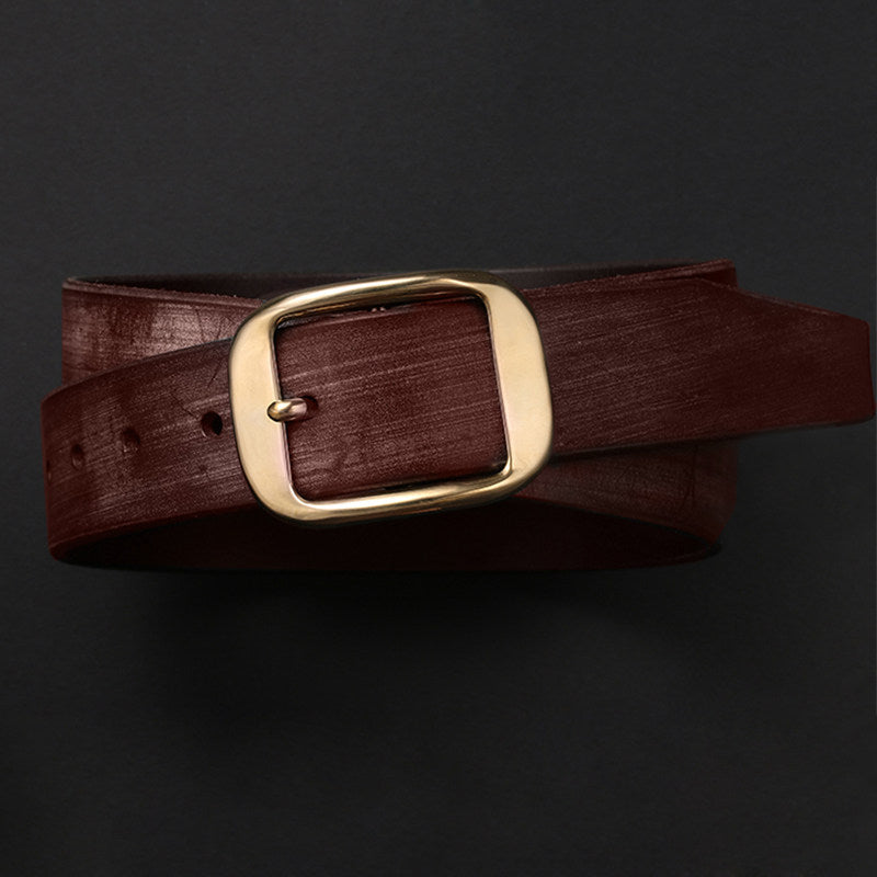 Wanderer Bridle Leather Pin Buckle Biker Belt — detail view 10