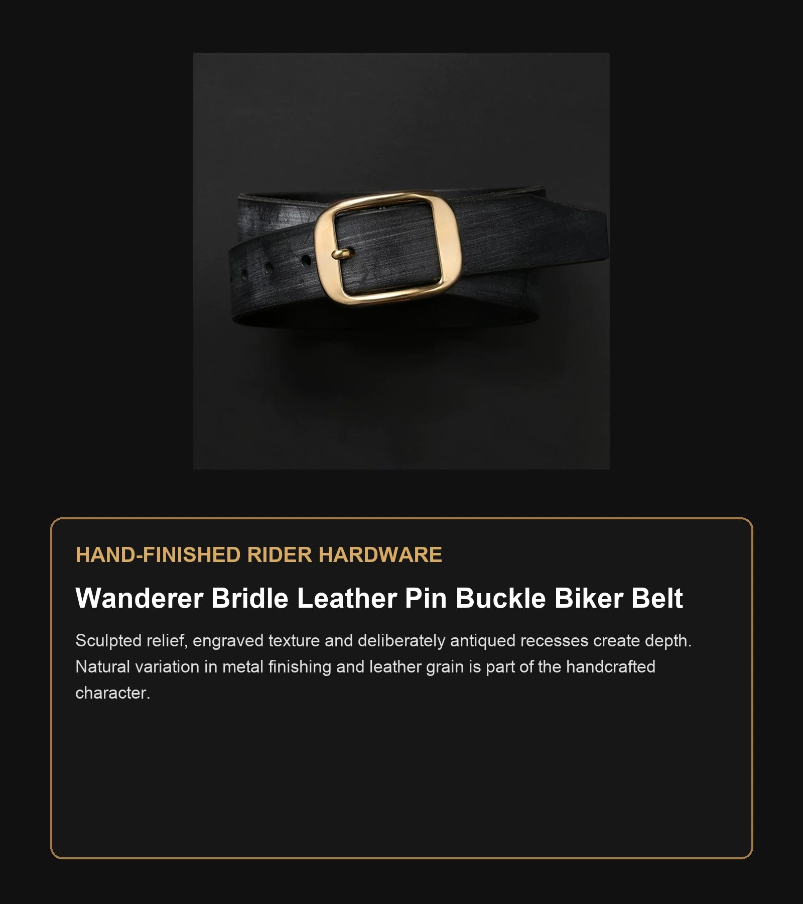 Wanderer Bridle Leather Pin Buckle Biker Belt craftsmanship guide in English