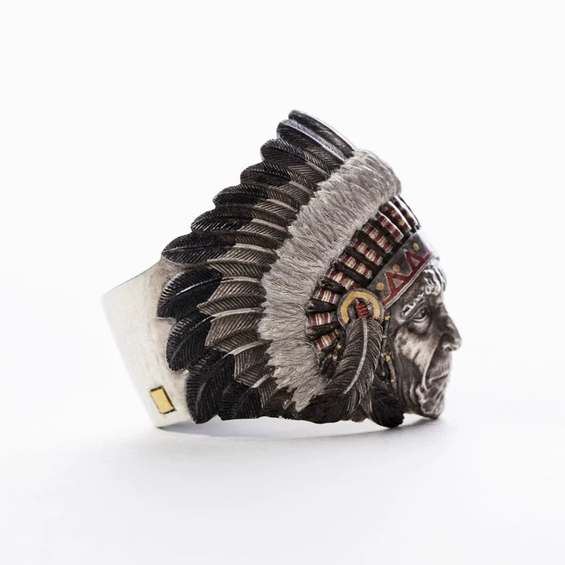 Warrior Chief 925 Sterling Silver Biker Ring – view 4