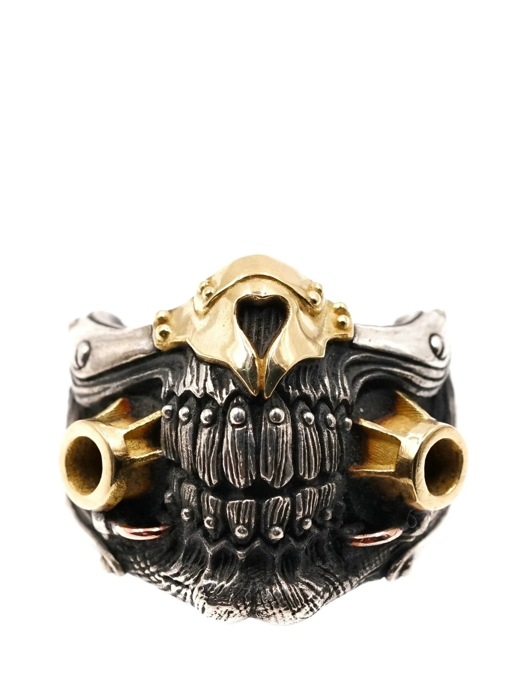 Wasteland Skull Mask 925 Sterling Silver Biker Ring — view 1