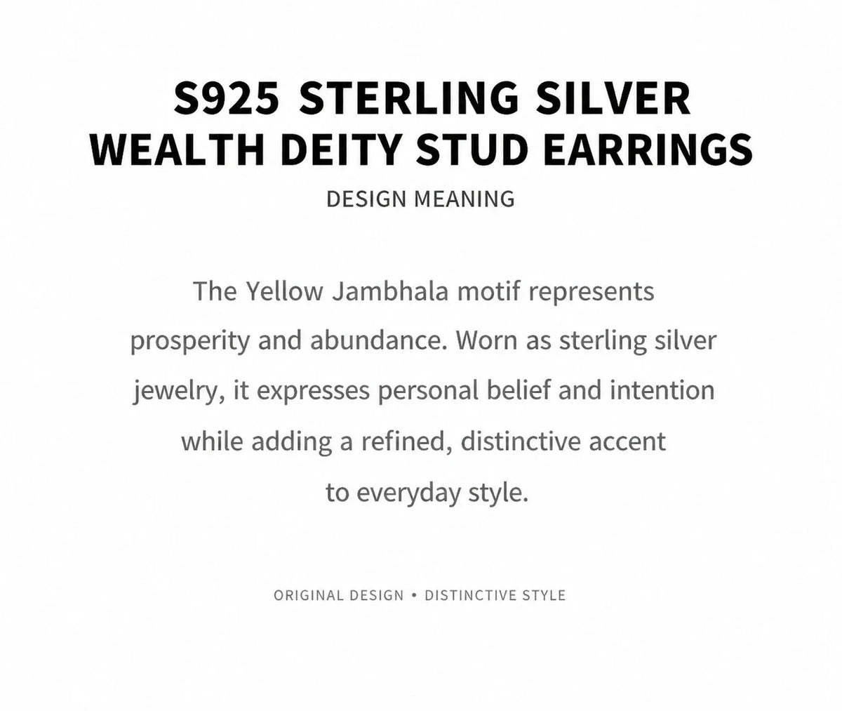 Sterling Silver Wealth Deity Stud Earrings - design meaning