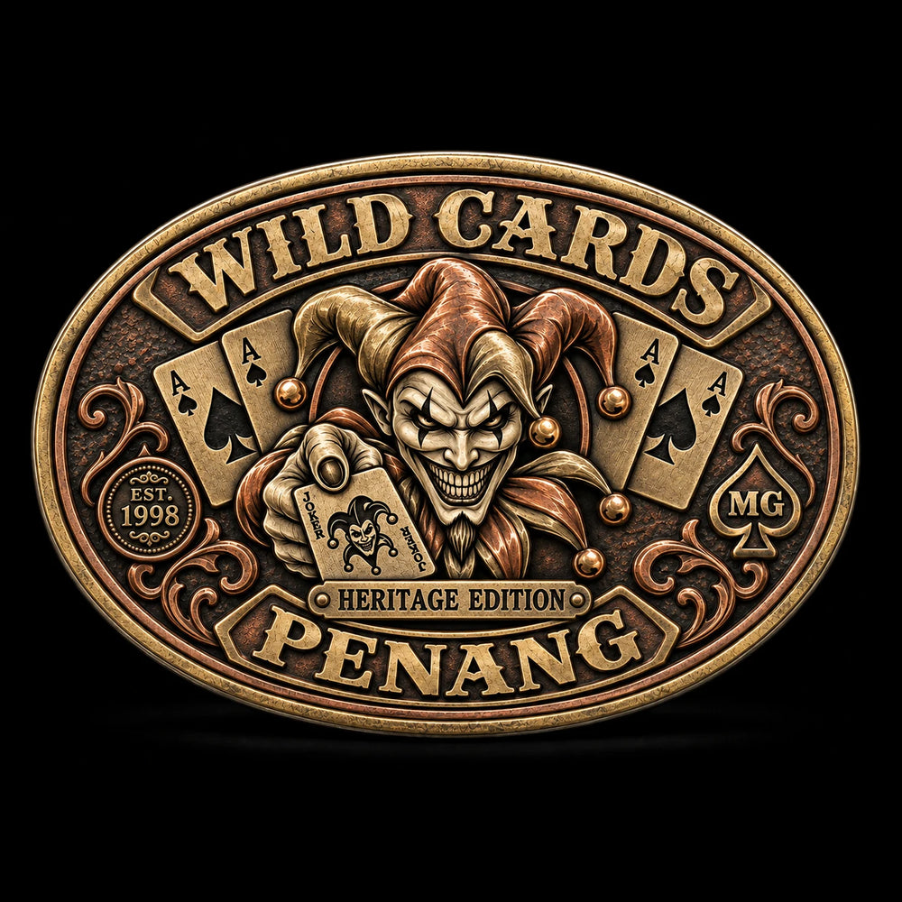 Wild Cards Penang motorcycle club heritage series belt buckle