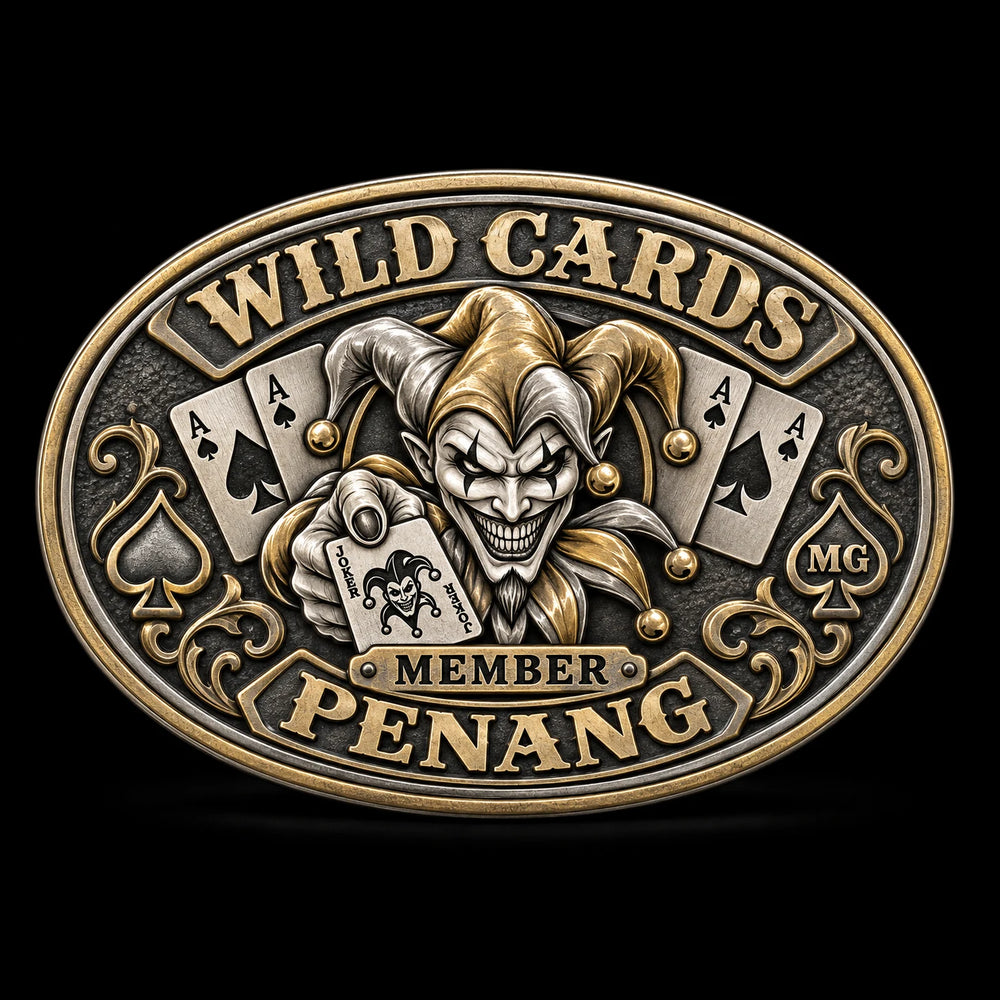 Wild Cards Penang motorcycle club member series belt buckle
