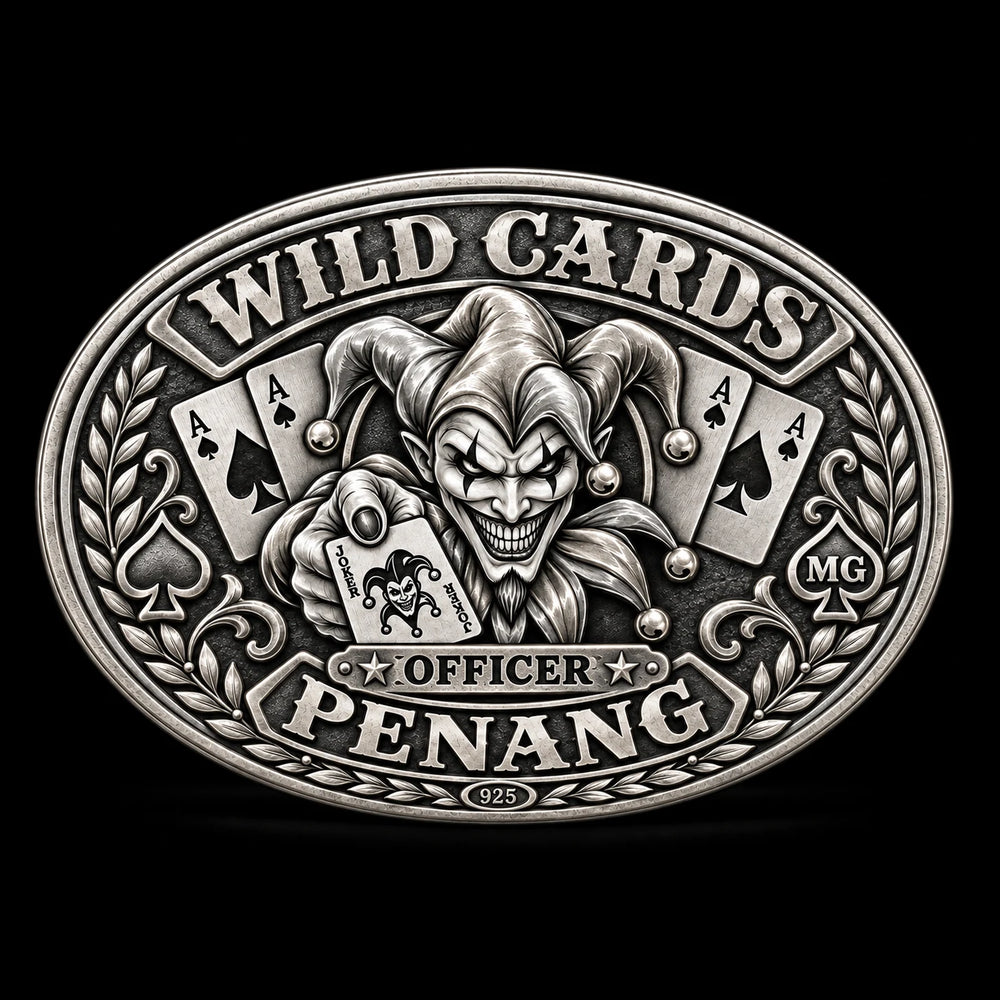 Wild Cards Penang motorcycle club officer series belt buckle