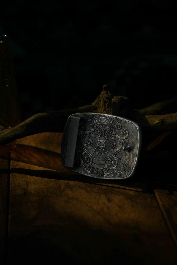 Winged Skull Sterling Silver Biker Belt Buckle 7 product angle