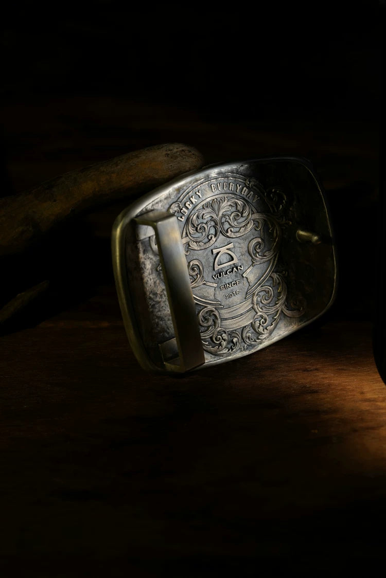 Winged Skull Sterling Silver Biker Belt Buckle 9 detail view