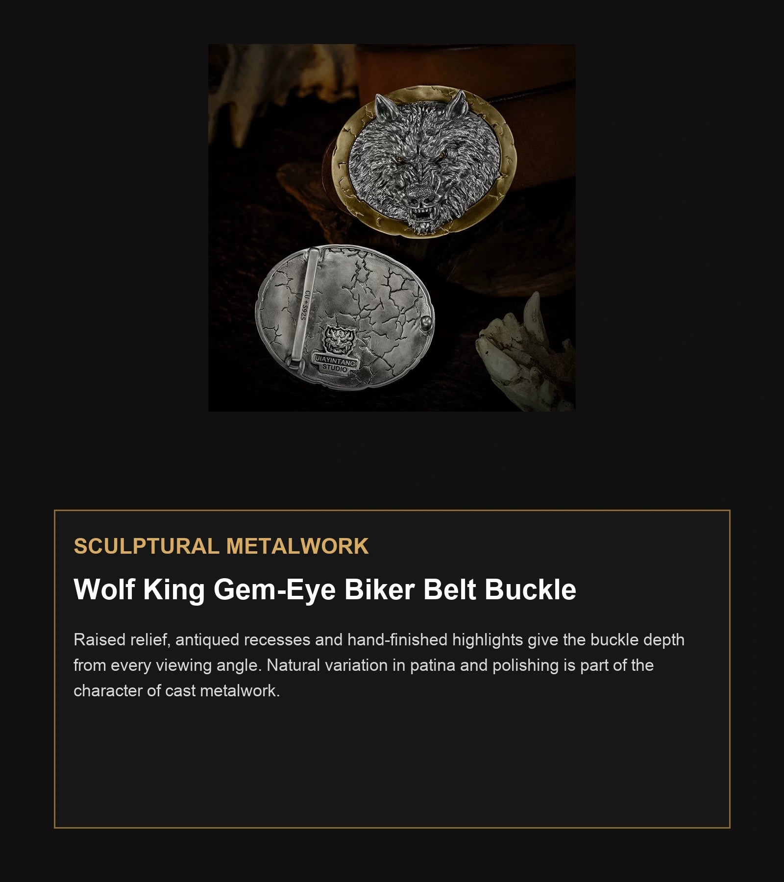 Wolf King Gem-Eye Biker Belt Buckle craftsmanship guide in English