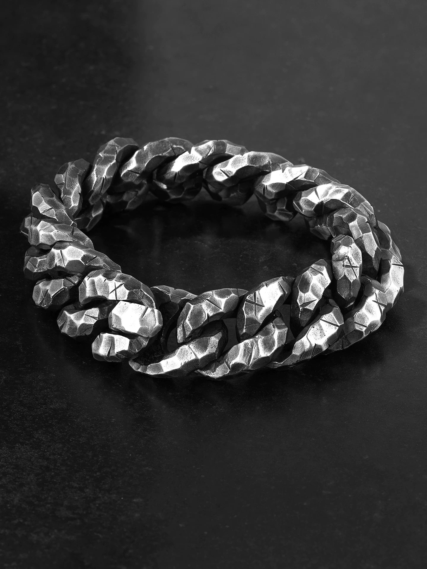 wufeng heavy sterling silver cuban link bracelet product view 2