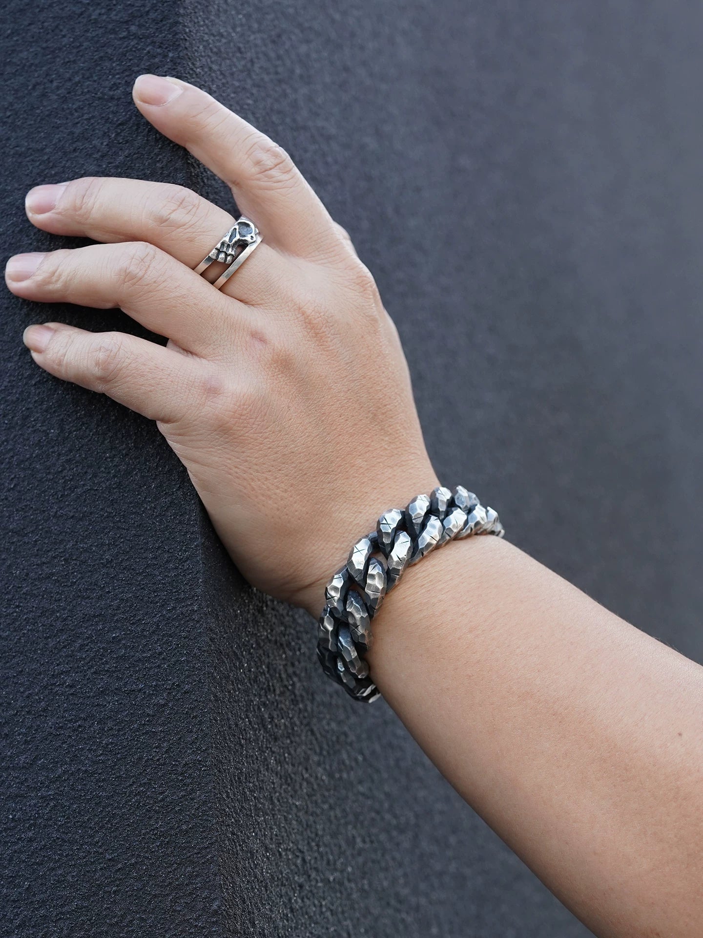 wufeng heavy sterling silver cuban link bracelet product view 5