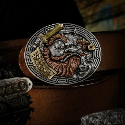 Zhong Kui Guardian 3D Relief Biker Belt Buckle product view