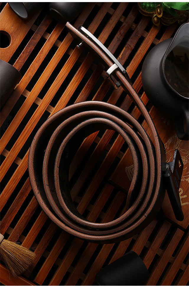 Zodiac Horse Silver Leather Biker Belt — detail view 3