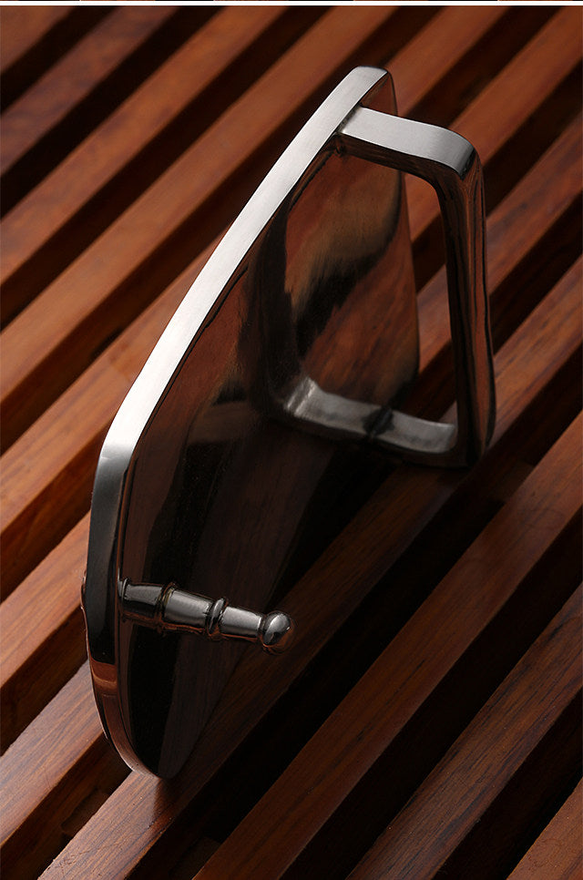 Zodiac Horse Silver Leather Biker Belt — detail view 5
