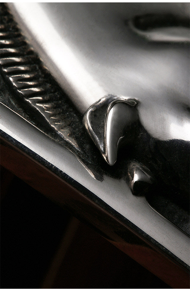 Zodiac Horse Silver Leather Biker Belt — detail view 11