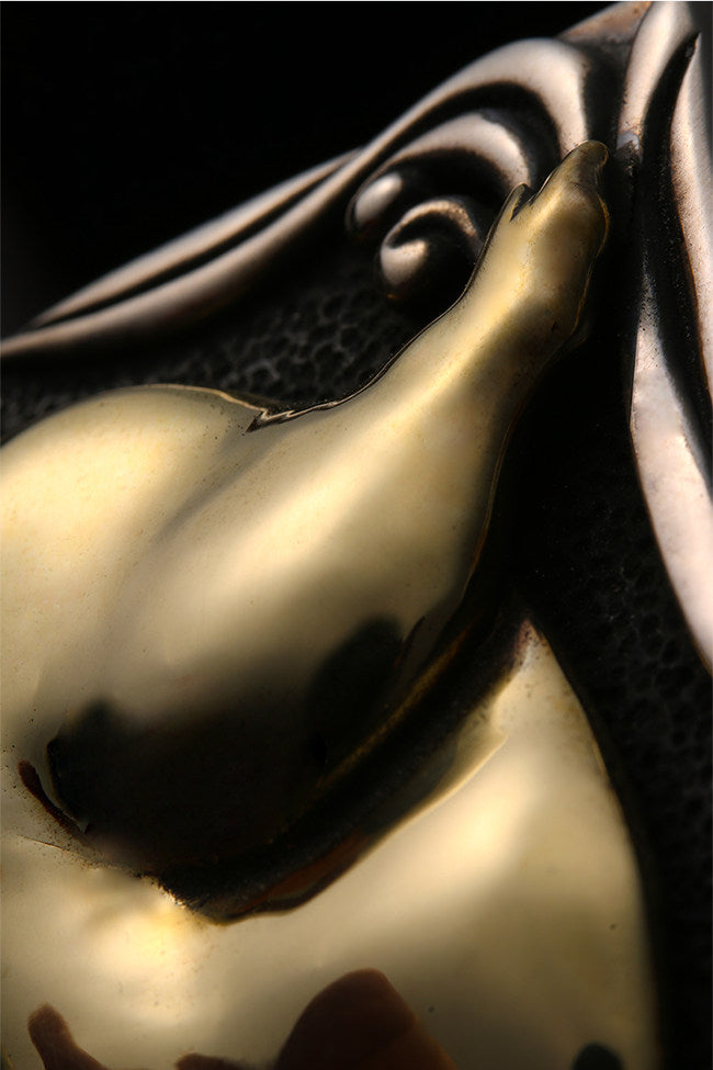 Zodiac Lucky Pig Silver Leather Biker Belt — detail view 12