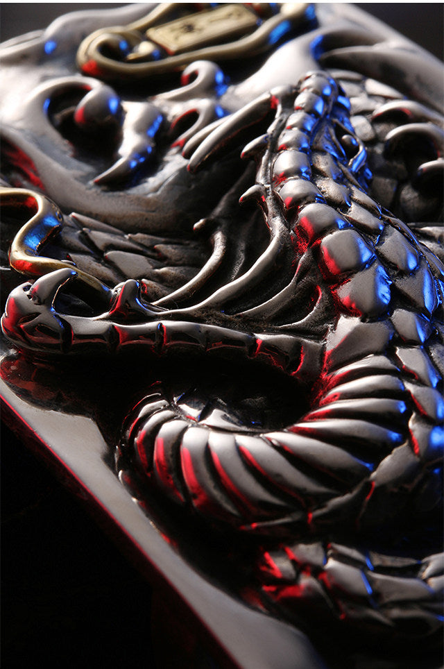 Zodiac Snake Silver Snake Leather Biker Belt — detail view 11