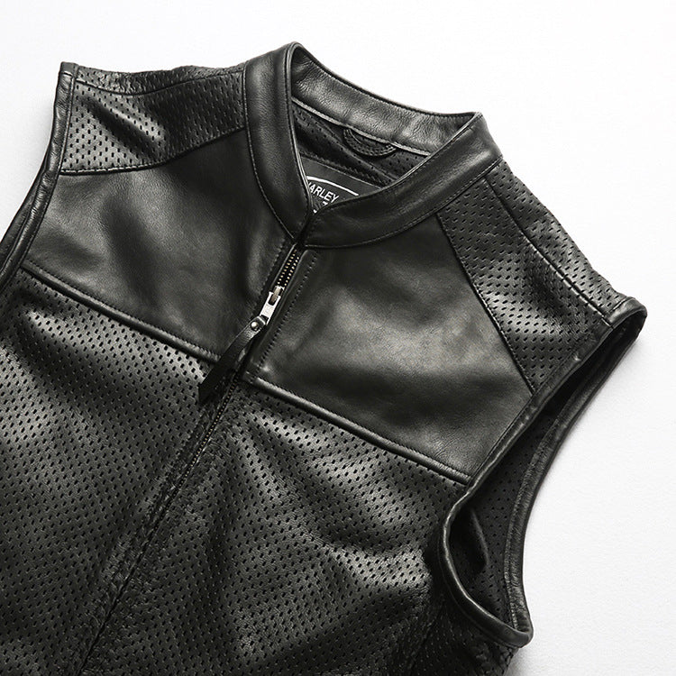 Vest Mens Leather Motorcycle Club - bikerclubshop