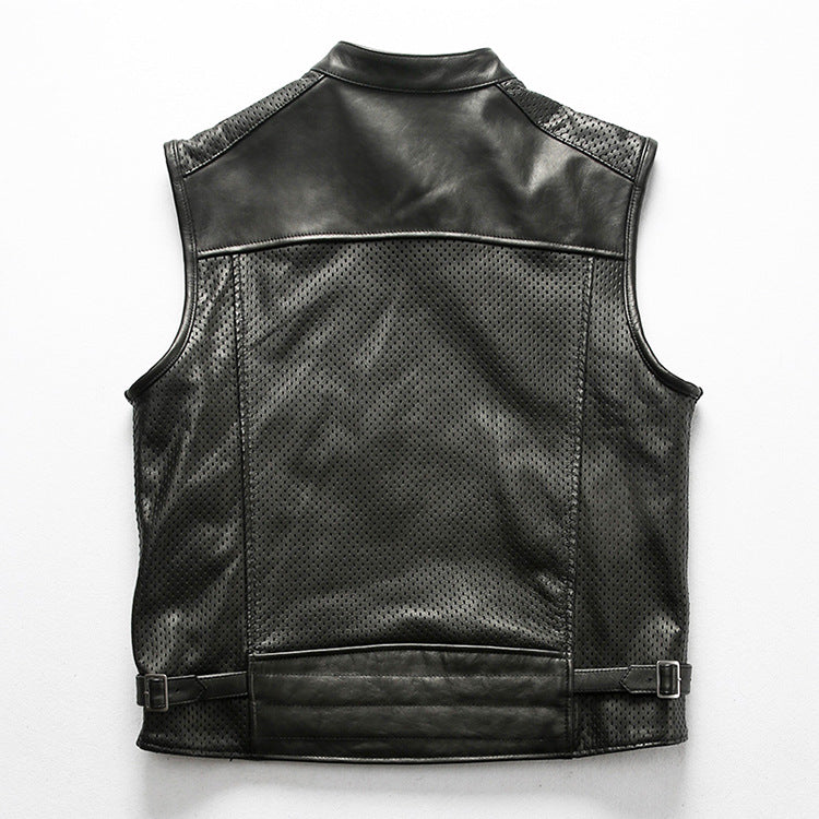 Vest Mens Leather Motorcycle Club - bikerclubshop