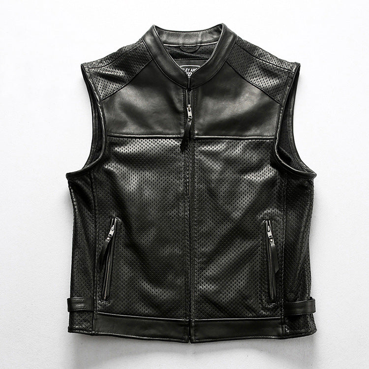 Vest Mens Leather Motorcycle Club - bikerclubshop