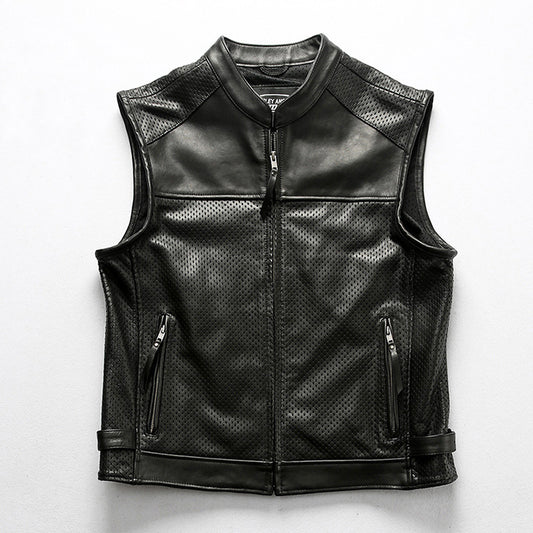 Vest Mens Leather Motorcycle Club - bikerclubshop