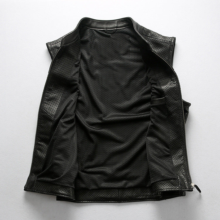 Vest Mens Leather Motorcycle Club - bikerclubshop