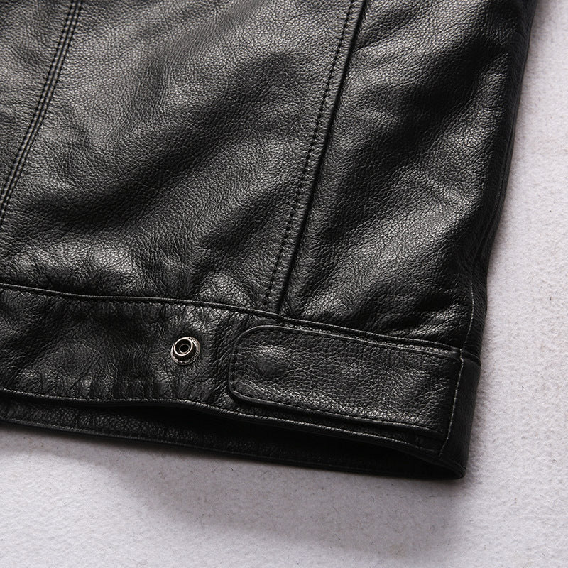 Men's Motorcycle Club Leather Vest Concealed Carry Arms Solid Back - bikerclubshop