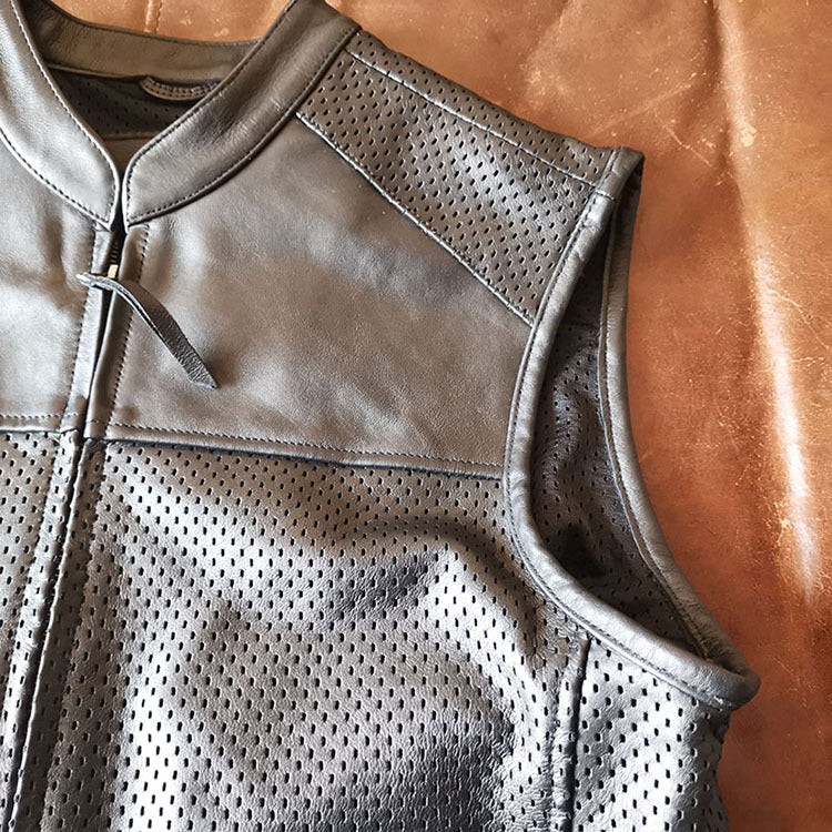 Vest Mens Leather Motorcycle Club - bikerclubshop