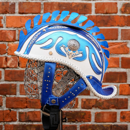 Custom-Decorative-Harley-HalfHelmet-Cowhide