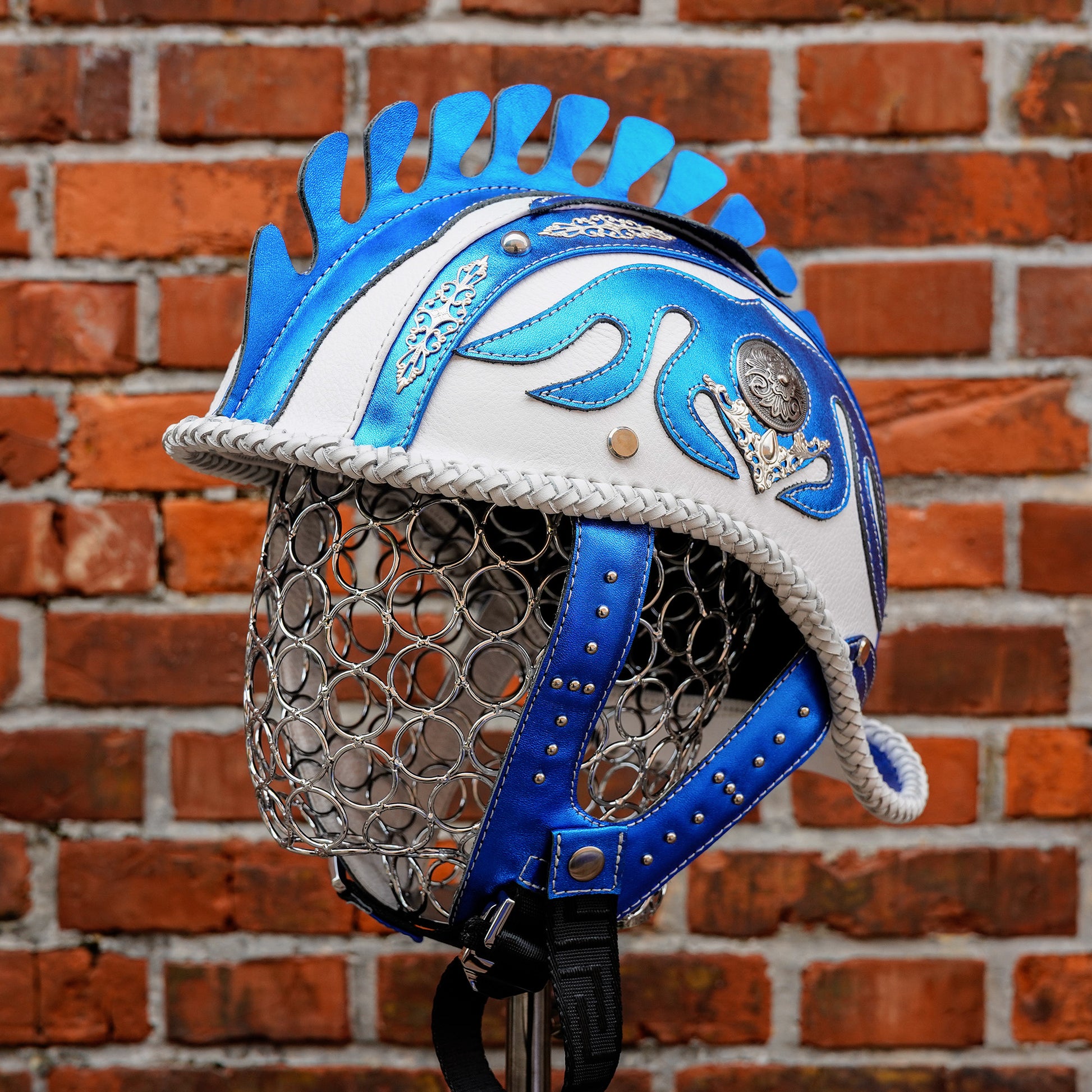 Custom-Decorative-Harley-HalfHelmet-Cowhide