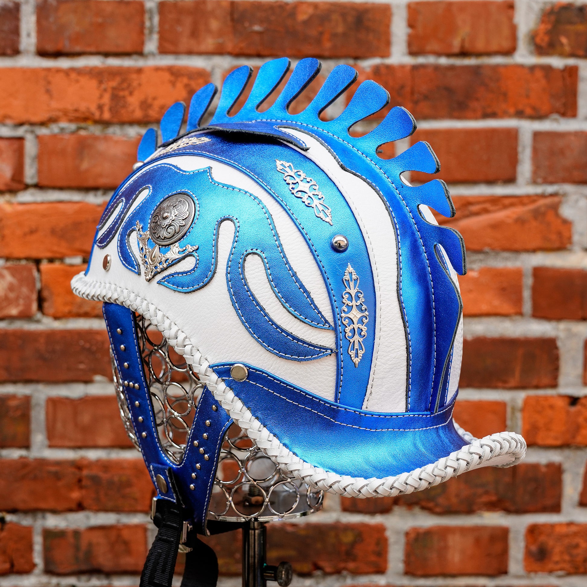 Custom-Decorative-Hraley-HalfHelmet-Cowhide