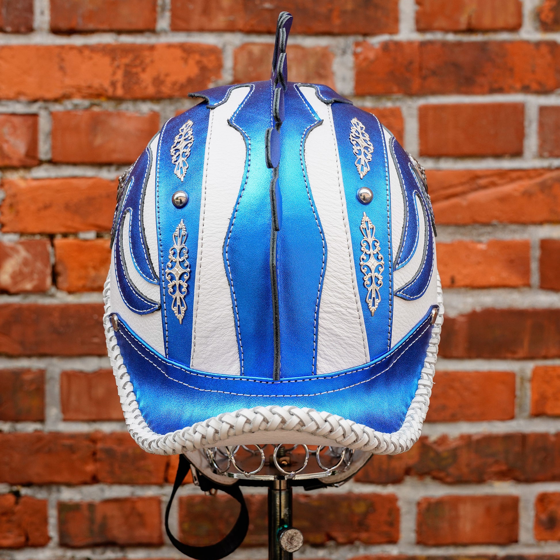 Custom-Deocrative-Harley-HalfHelmet-Cowhide