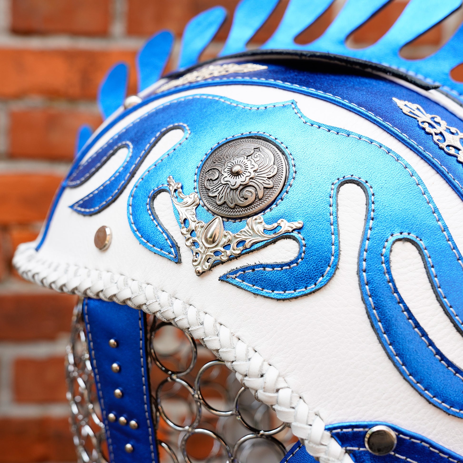 Custom-Decorative-Harley-HalfHelmet-Cowhide