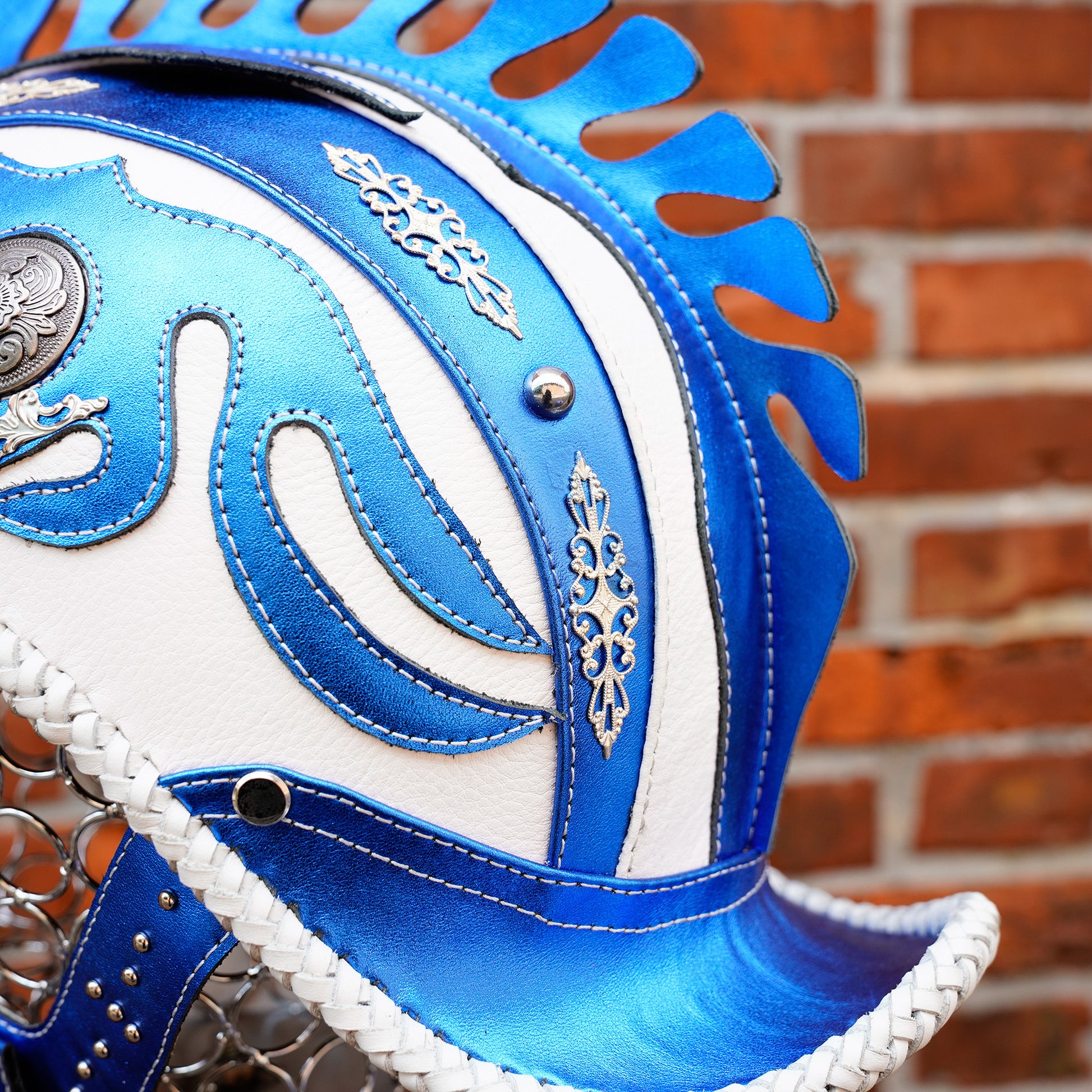 Custom-Decorative-Harley-HalfHelmet-Cowhide