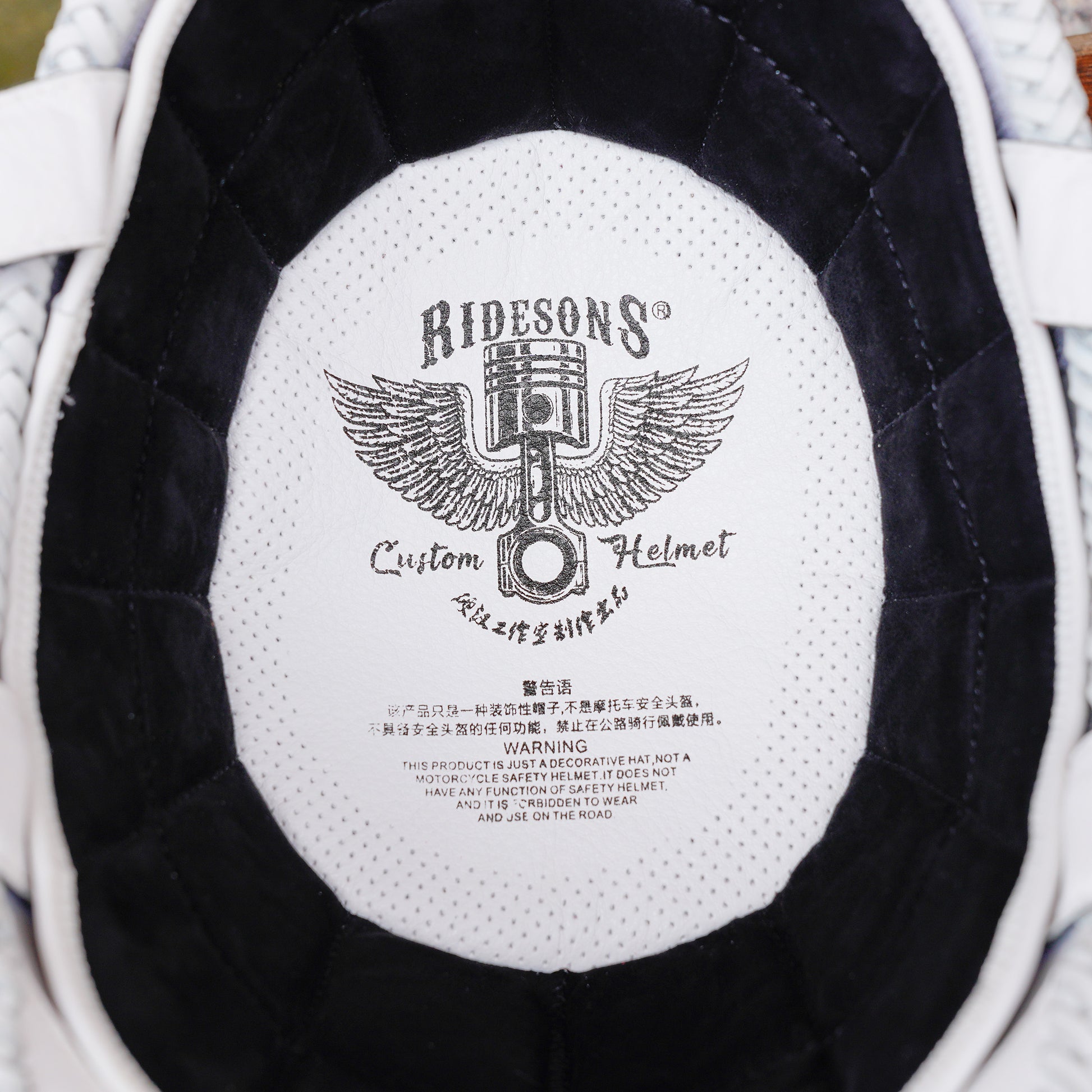 Custom-Decorative-Harley-HalfHelmet-Cowhide