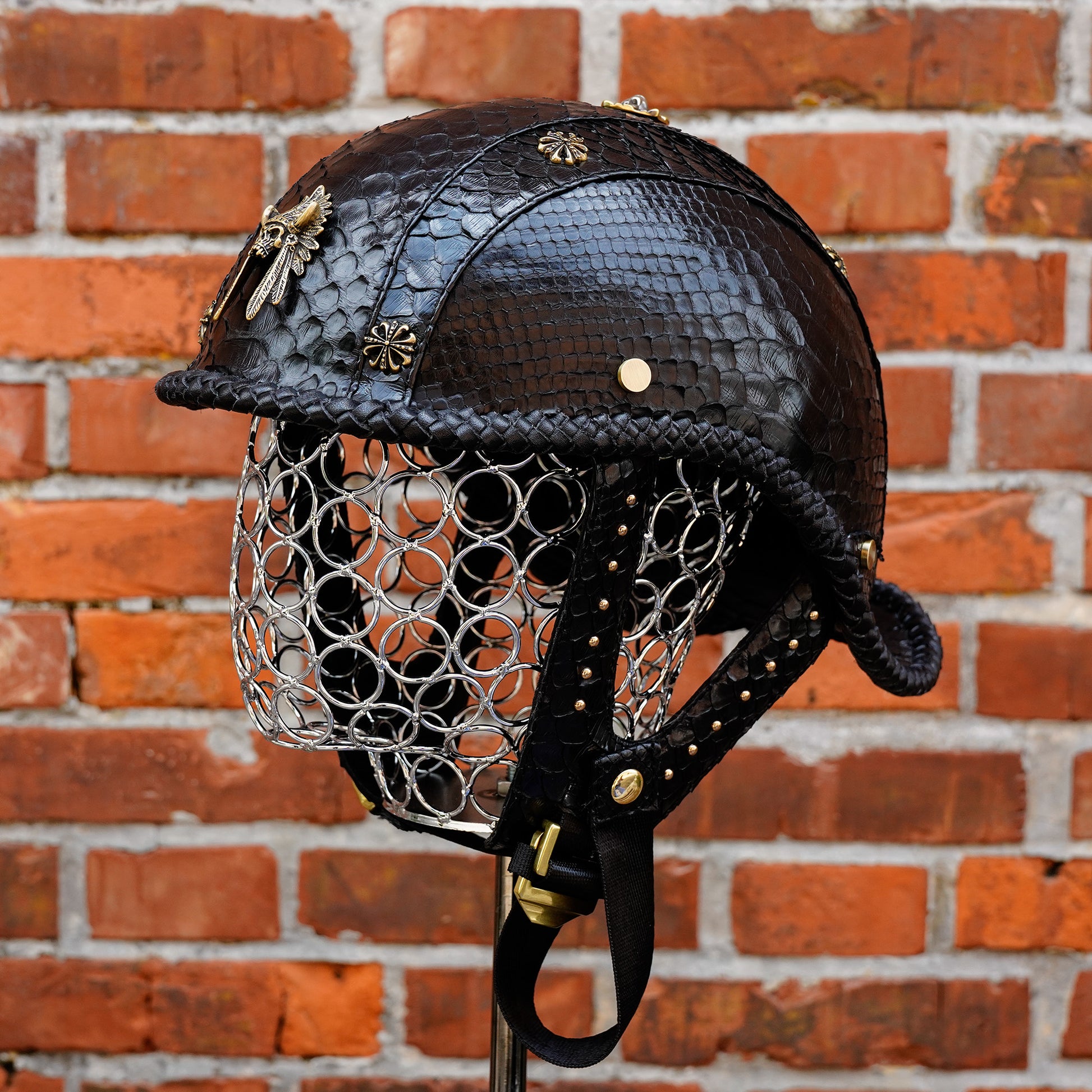 Custom-Decorative-HalfHelmet-PythonSkin
