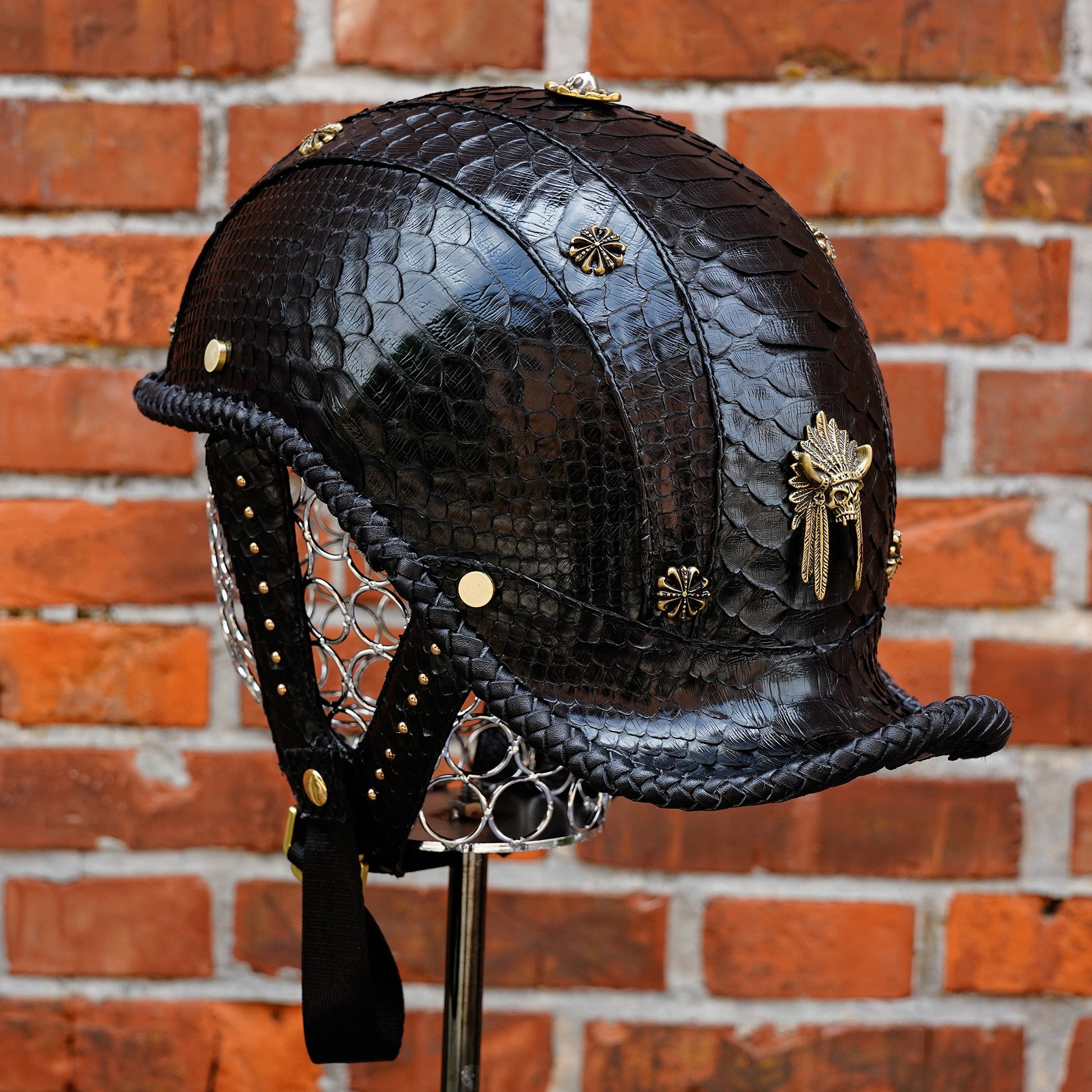 Custom-Decorative-HalfHelmet-PythonSkin