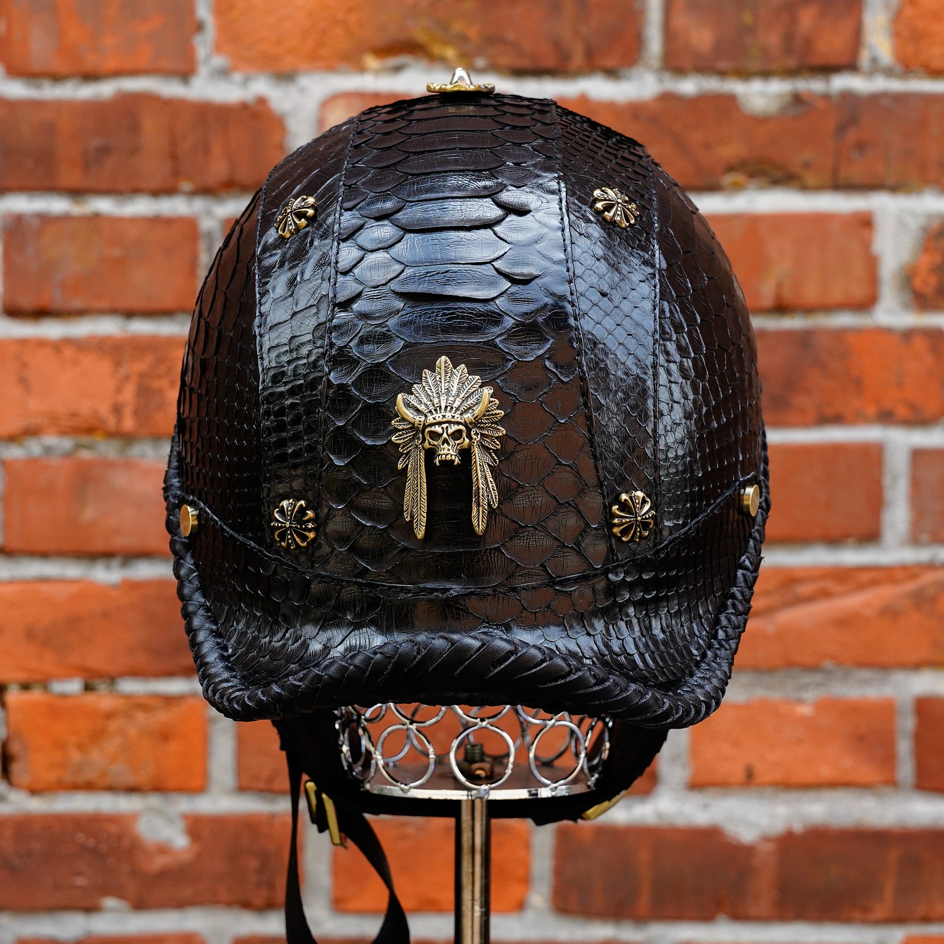 Custom-Decorative-HalfHelmet-PythonSkin