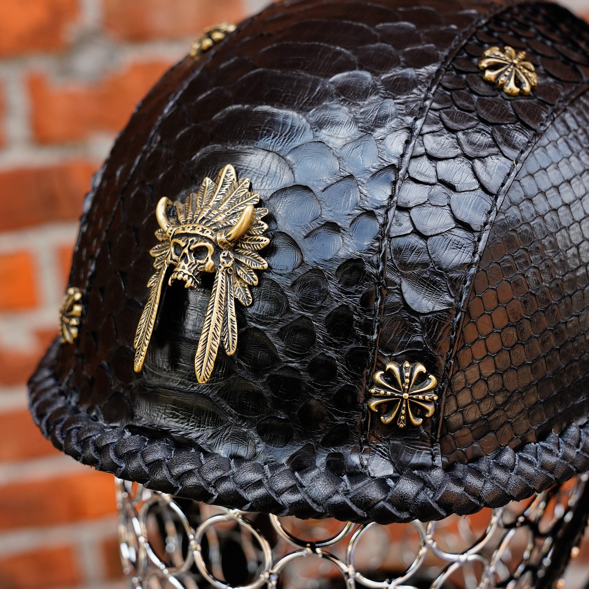 Custom-Decorative-HalfHelmet-PythonSkin