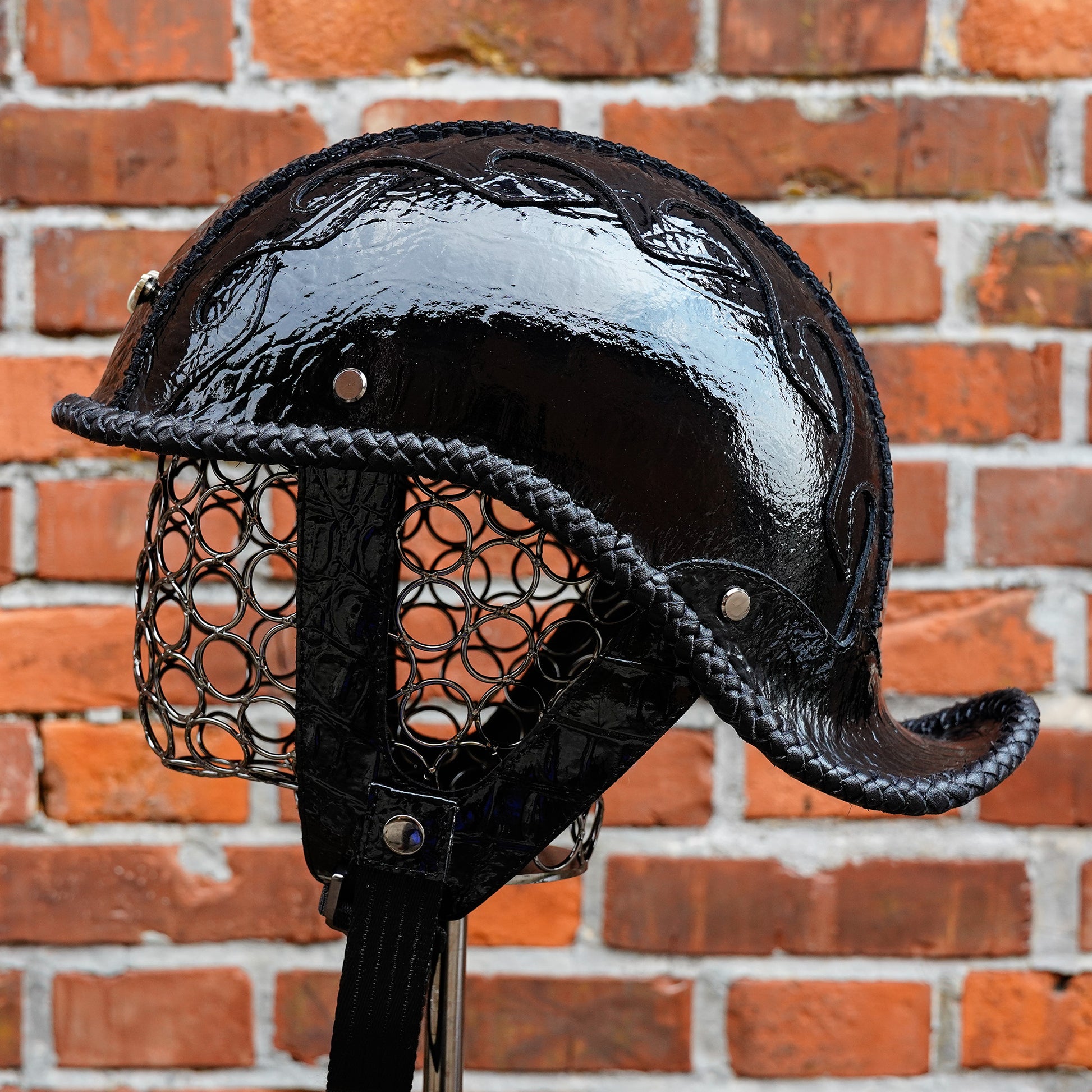 Custom-Decorative-HalfHelmet-Cowhide