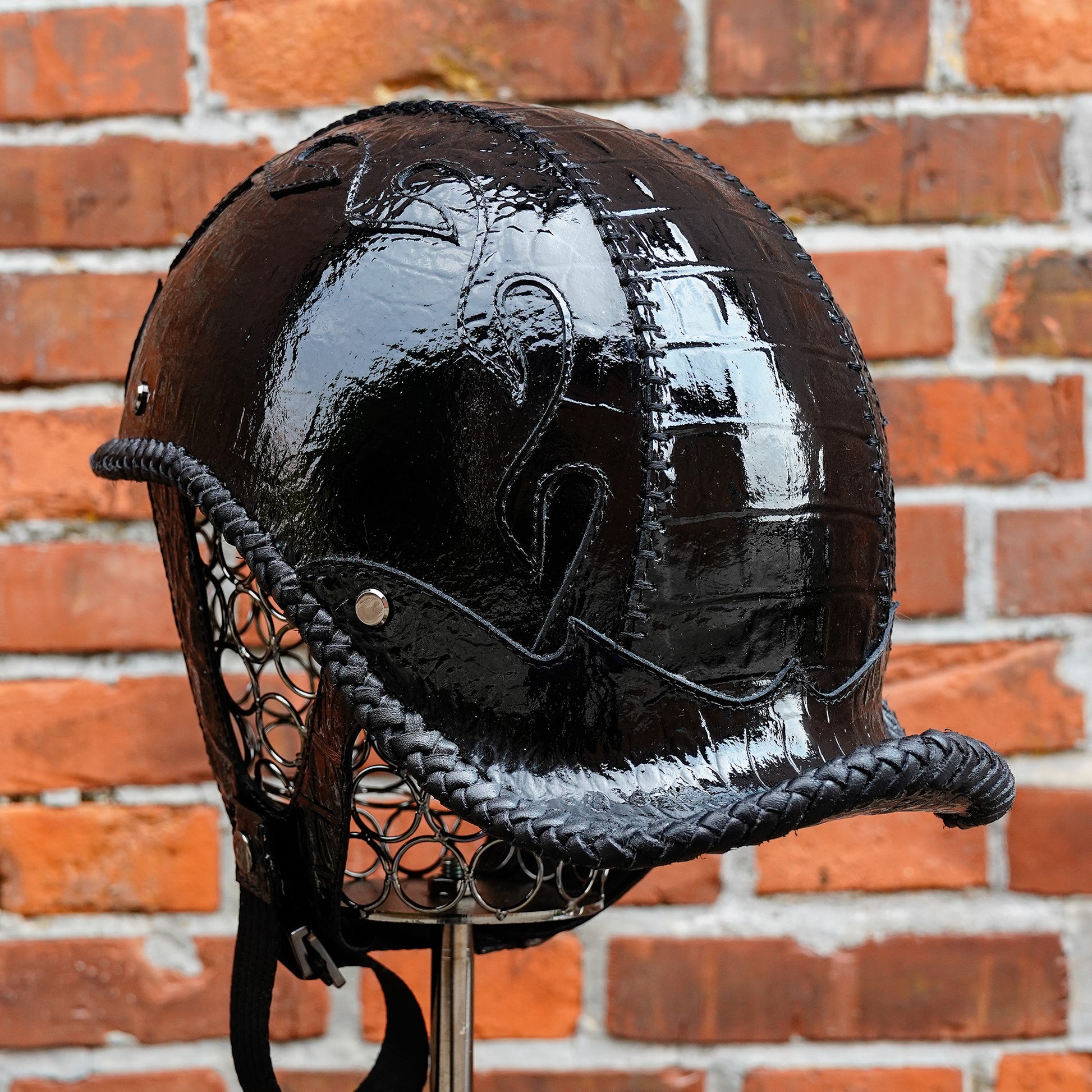Custom-Decorative-HalfHelmet-Cowhide
