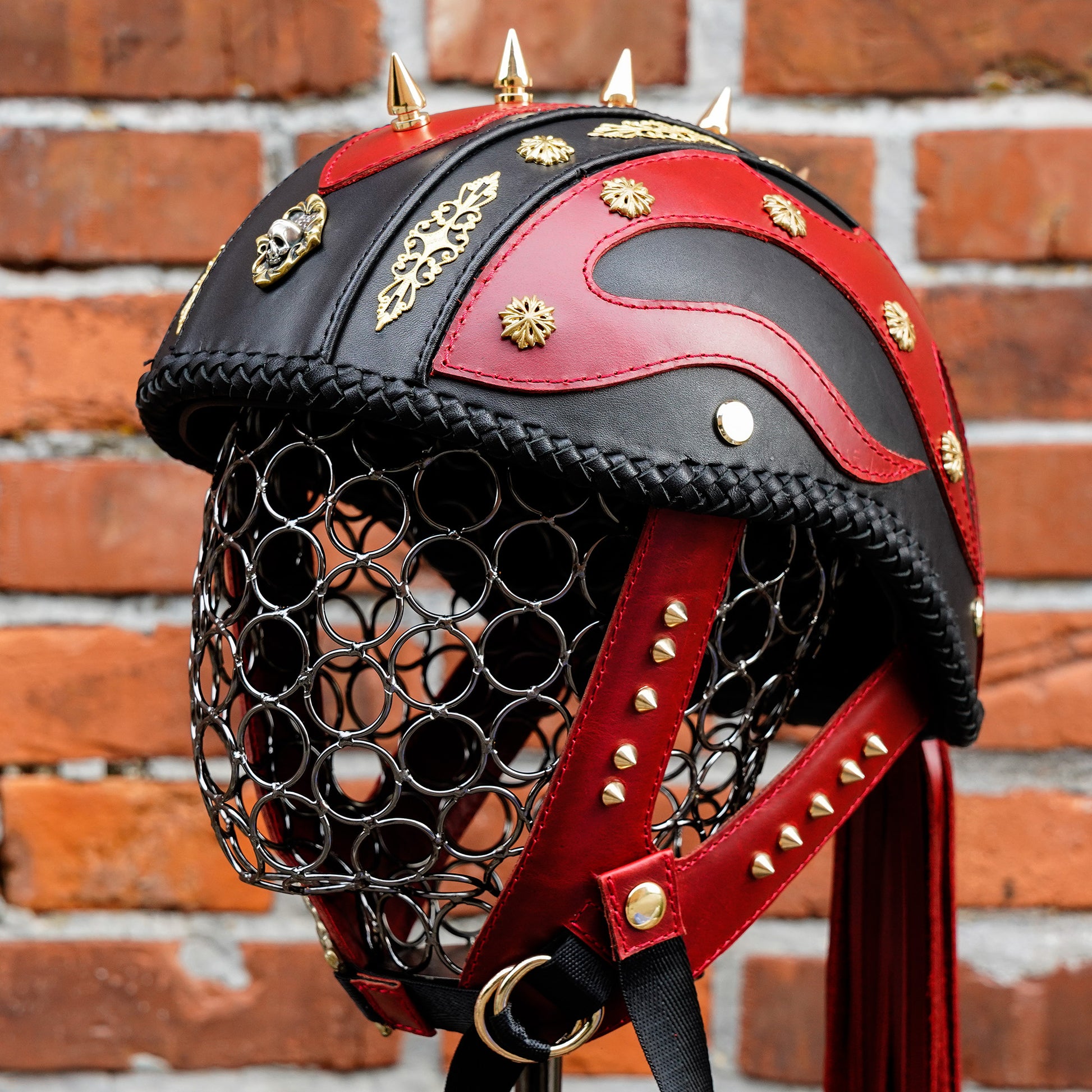Custom-Decorative-HalfHelmet-Cowhide