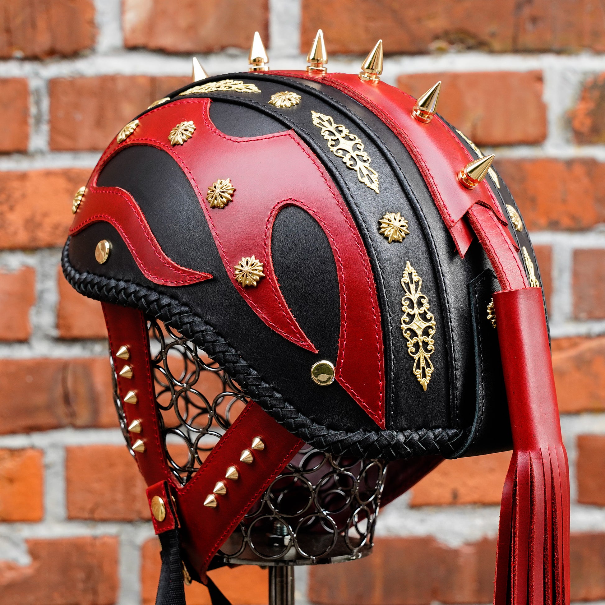 Custom-Decorative-HalfHelmet-Cowhide