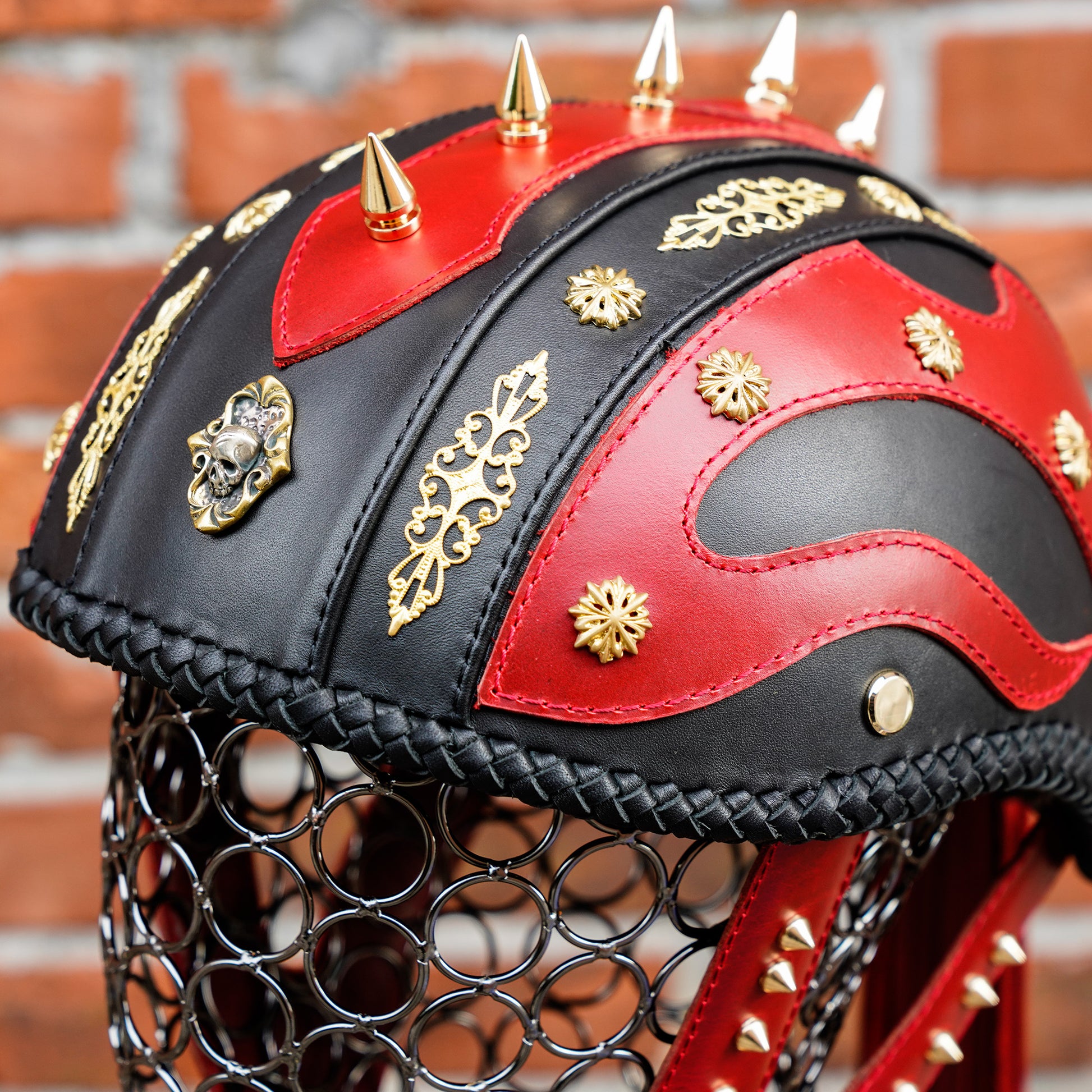 Custom-Decorative-HalfHelmet-Cowhide