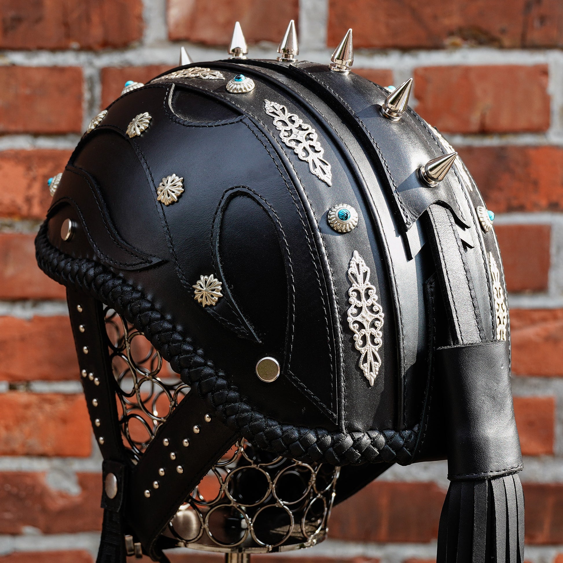 Custom-Decorative-HalfHelmet-Cowhide