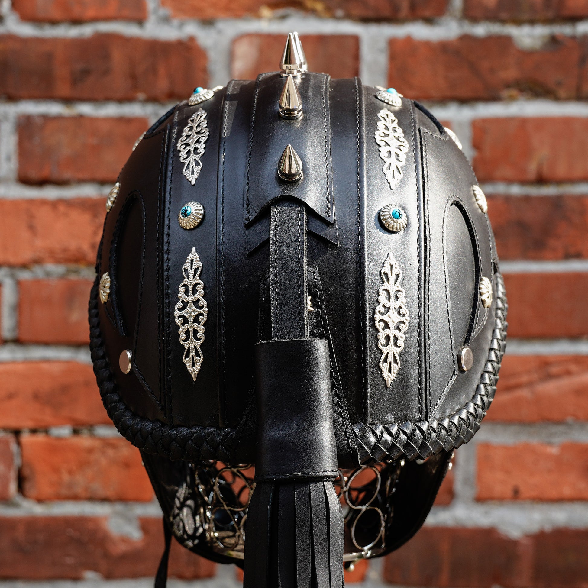Custom-Decorative-HalfHelmet-Cowhide