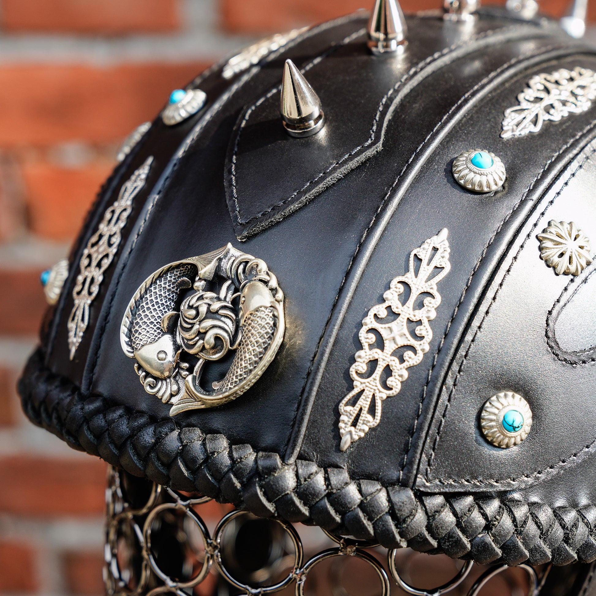 Custom-Decorative-HalfHelmet-Cowhide