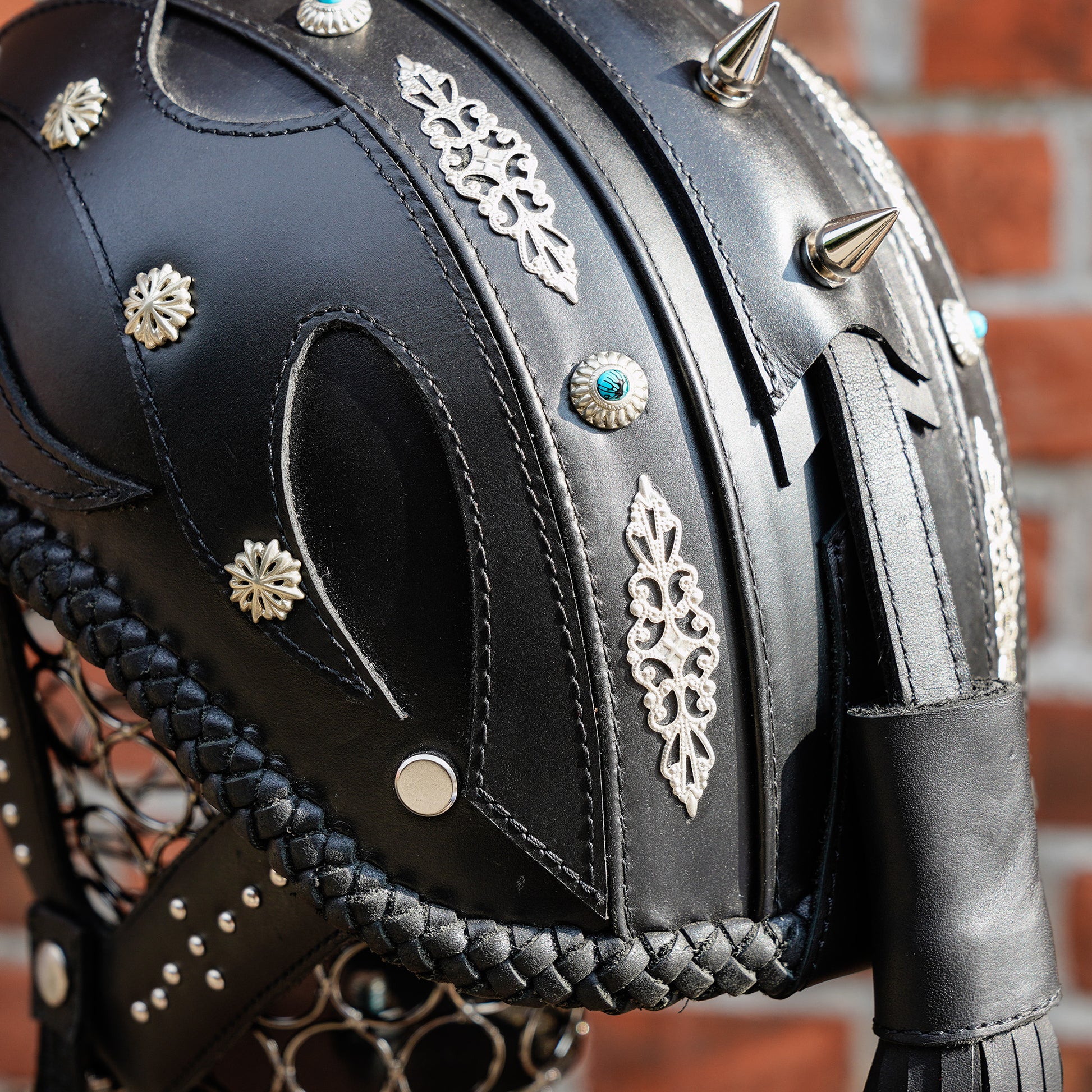 Custom-Decorative-HalfHelmet-Cowhide