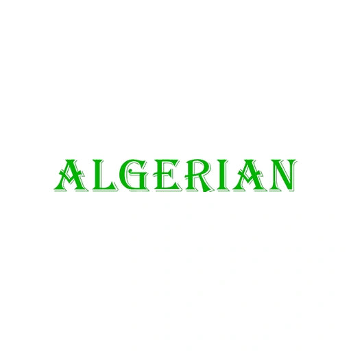 ALGERIAN font preview for custom motorcycle rocker patches