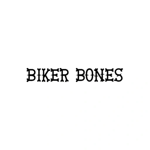 BIKER BONES font preview for custom motorcycle rocker patches